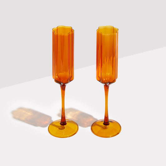 TWO x WAVE FLUTES - AMBER