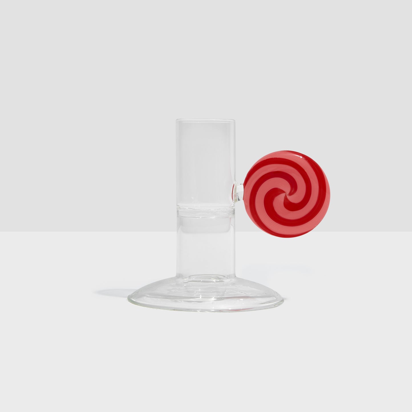 SWIRL CANDLE HOLDER - RED/PINK