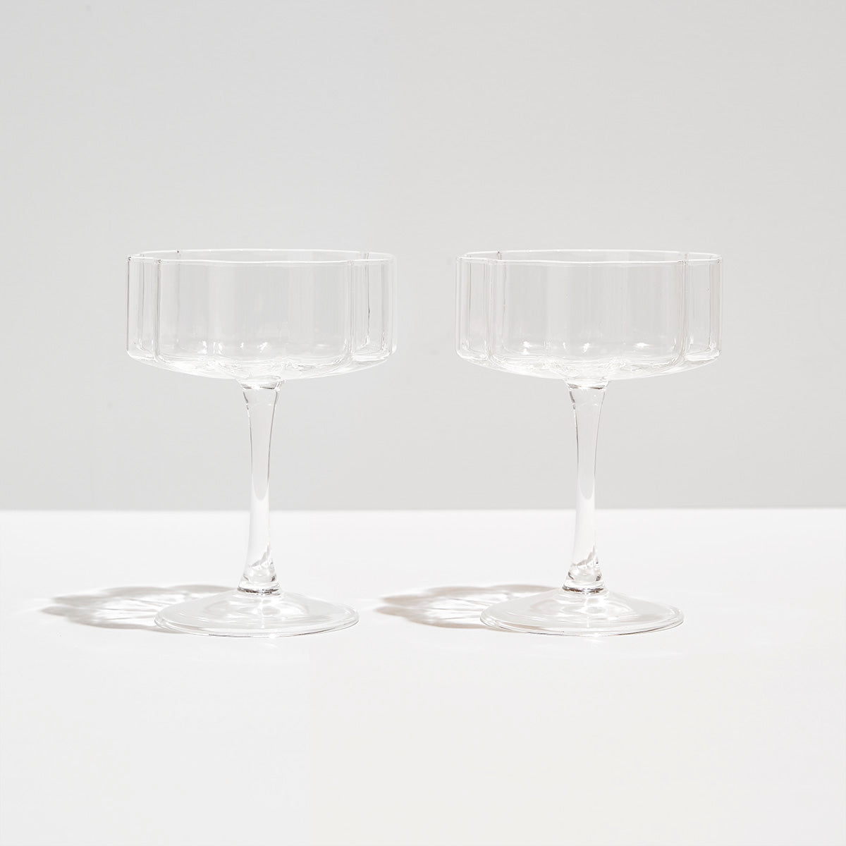 Shop Now WAVE COUPES - CLEAR - SET OF 2 at Fazeek