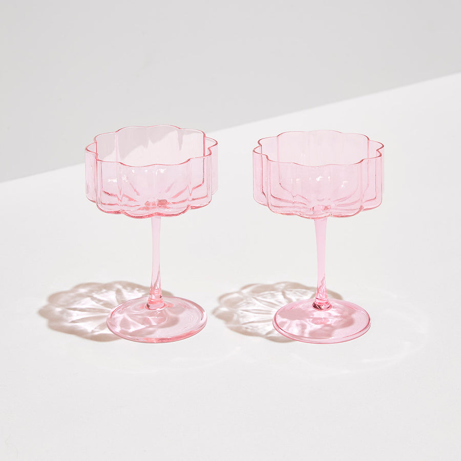 TWO x WAVE COUPE GLASSES - PINK
