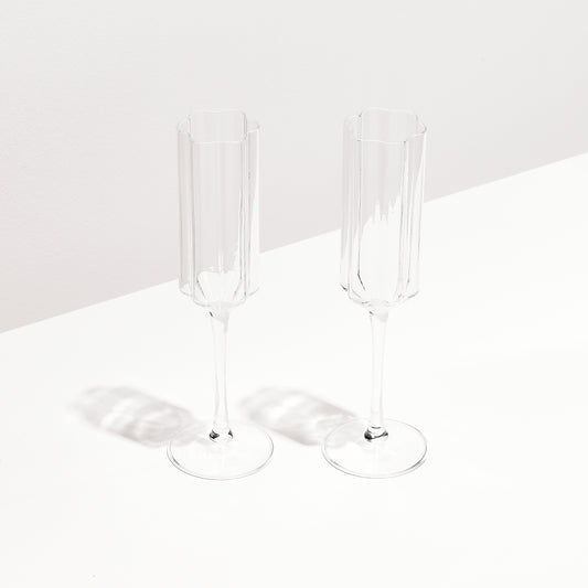 TWO x WAVE FLUTES - CLEAR