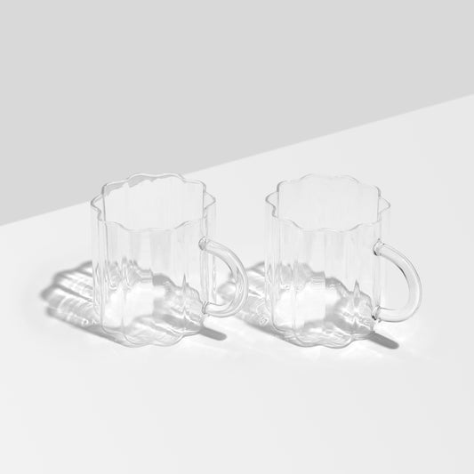 TWO x WAVE MUGS - CLEAR