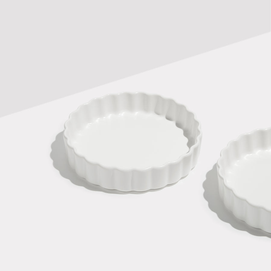 TWO X WAVE BOWLS - WHITE