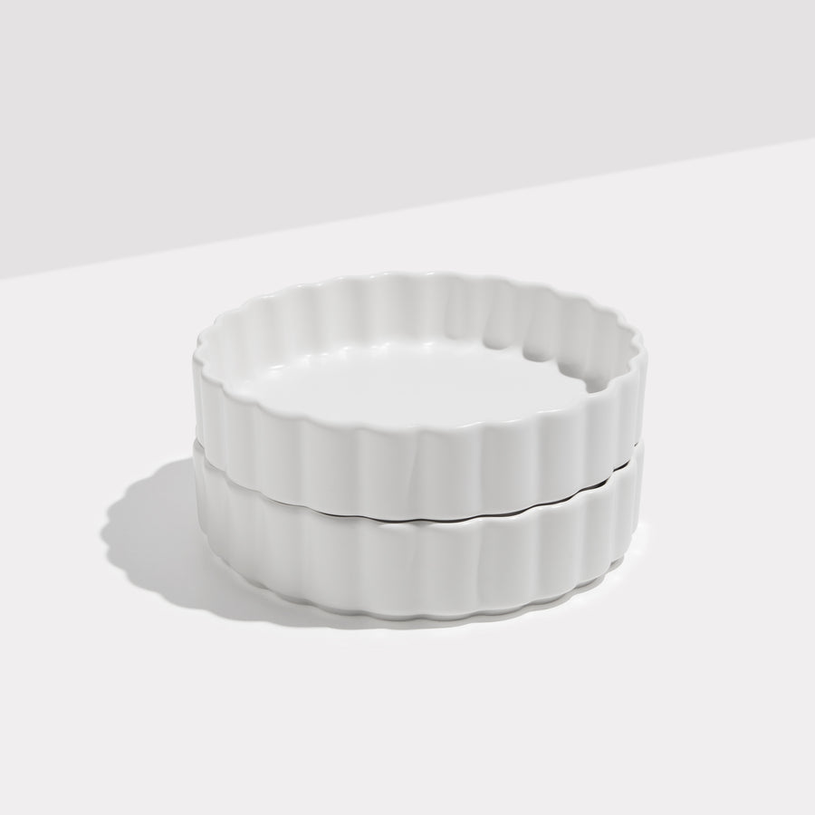 TWO X WAVE BOWLS - WHITE