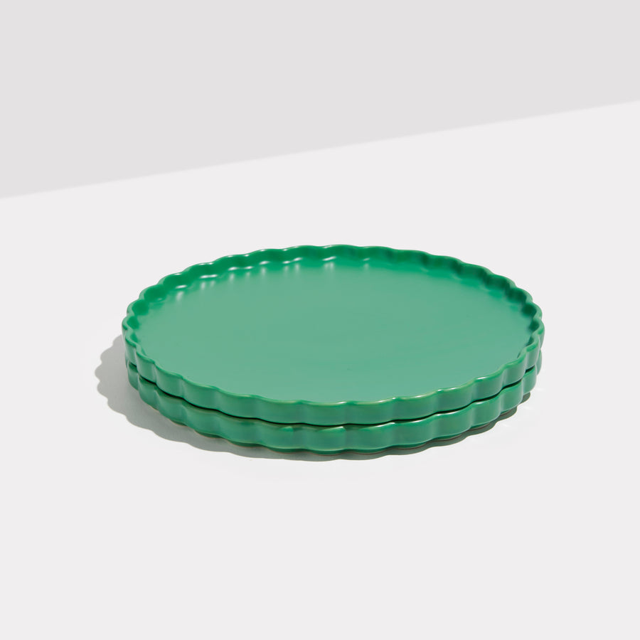 TWO X WAVE SIDE PLATES - GREEN