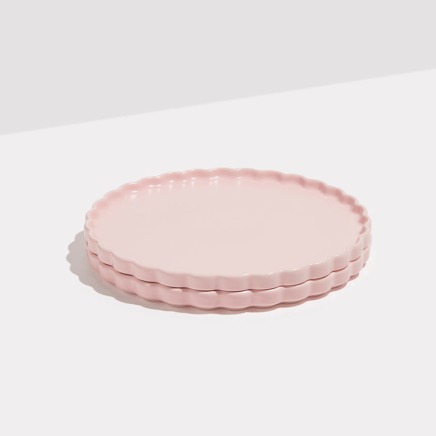 TWO X WAVE SIDE PLATES - PINK