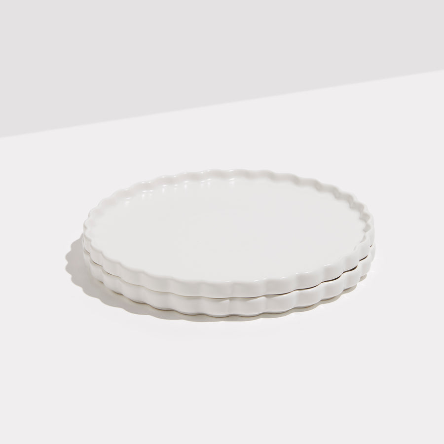 TWO X WAVE SIDE PLATES - WHITE