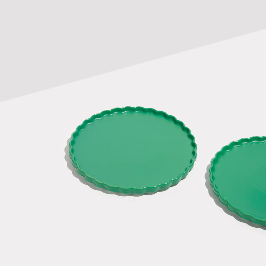 TWO X WAVE SIDE PLATES - GREEN