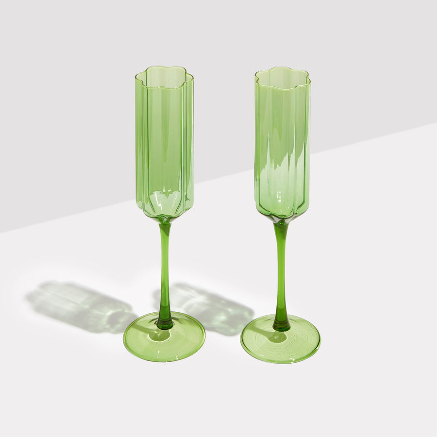 TWO x WAVE FLUTES - GREEN