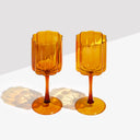 Shop Now WAVE WINE GLASSES - AMBER - SET OF 2 at Fazeek