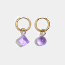 Shop Now GEO EARRINGS - LILAC + GOLD at Fazeek