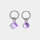 Shop Now GEO EARRINGS - LILAC + SILVER at Fazeek