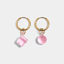 Shop Now GEO EARRINGS - PINK + GOLD at Fazeek