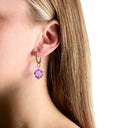 Shop Now GEO EARRINGS - LILAC + GOLD at Fazeek