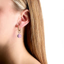 Shop Now GEO EARRINGS - LILAC + GOLD at Fazeek