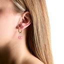 Shop Now GEO EARRINGS - PINK + GOLD at Fazeek