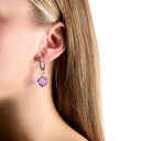 Shop Now GEO EARRINGS - LILAC + SILVER at Fazeek