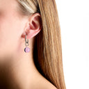 Shop Now GEO EARRINGS - LILAC + SILVER at Fazeek