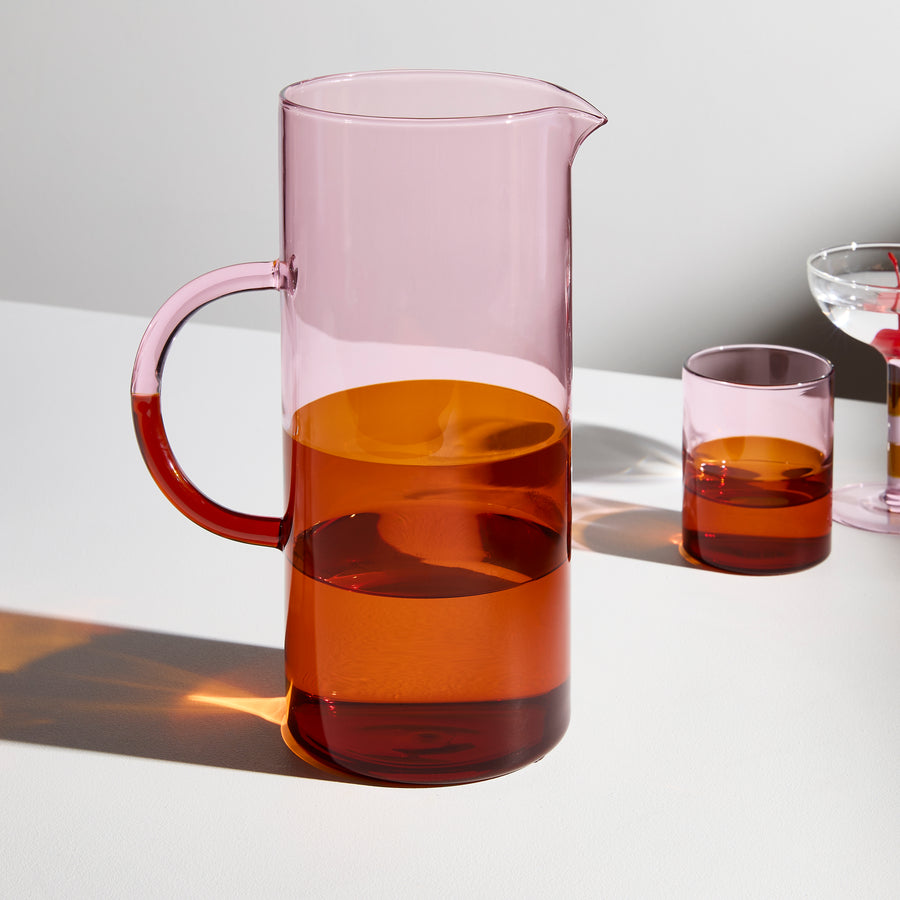 TWO TONE PITCHER - PINK + AMBER