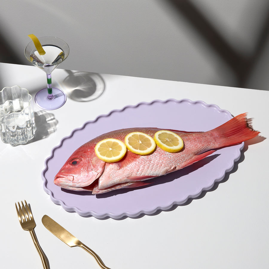 WAVE OVAL PLATTER - LILAC