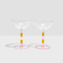 Shop Now STRIPED COUPE GLASSES - PINK + AMBER at Fazeek