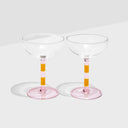 Shop Now STRIPED COUPE GLASSES - PINK + AMBER at Fazeek