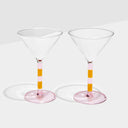 Shop Now STRIPED MARTINI GLASSES - PINK + AMBER at Fazeek
