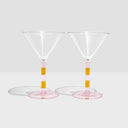 Shop Now STRIPED MARTINI GLASSES - PINK + AMBER at Fazeek