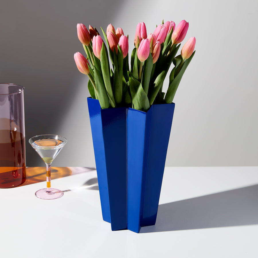 STAR VASE-  BLUE
