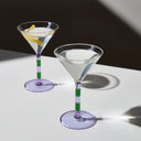 Shop Now STRIPED MARTINI GLASSES - LILAC + GREEN at Fazeek