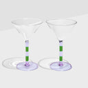 Shop Now STRIPED MARTINI GLASSES - LILAC + GREEN at Fazeek