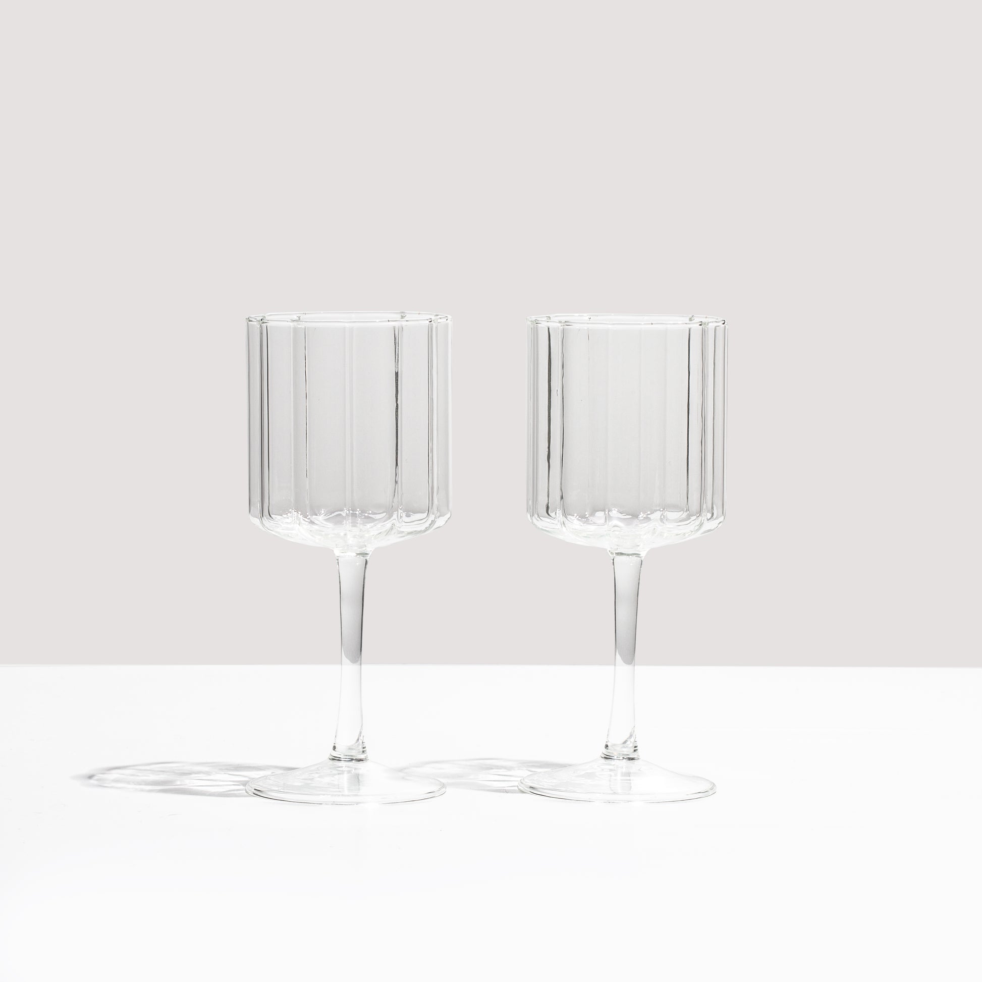 WAVE WINE GLASSES - CLEAR - SET OF 2