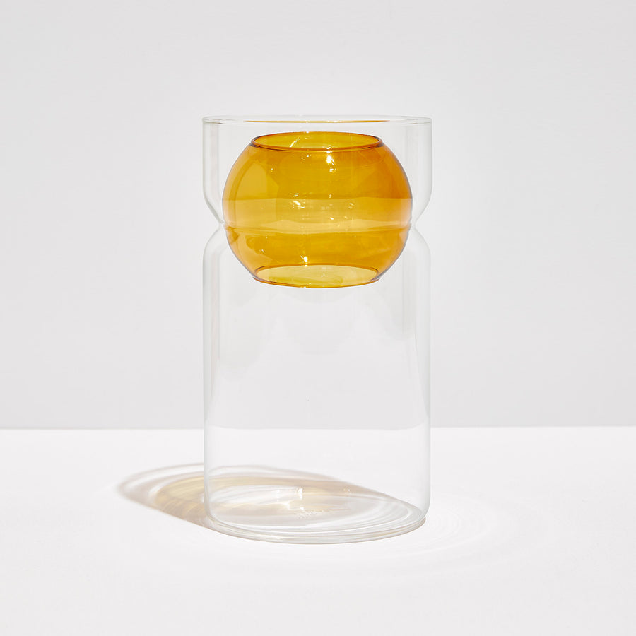 BALANCE VASE - CLEAR + AMBER