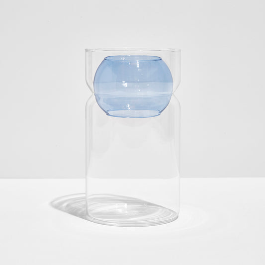 BALANCE VASE - CLEAR + BLUE