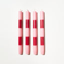 Shop Now STRIPED DINNER CANDLES - PINK + MAROON at Fazeek