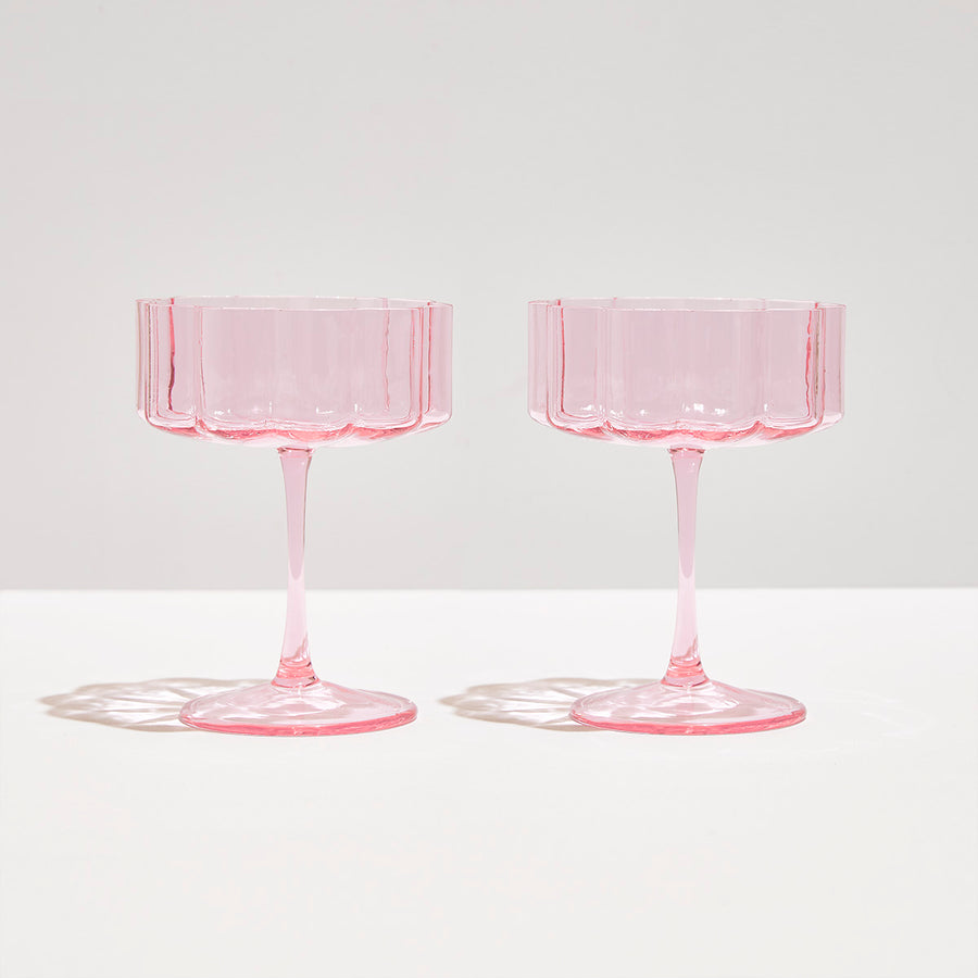 TWO x WAVE COUPE GLASSES - PINK