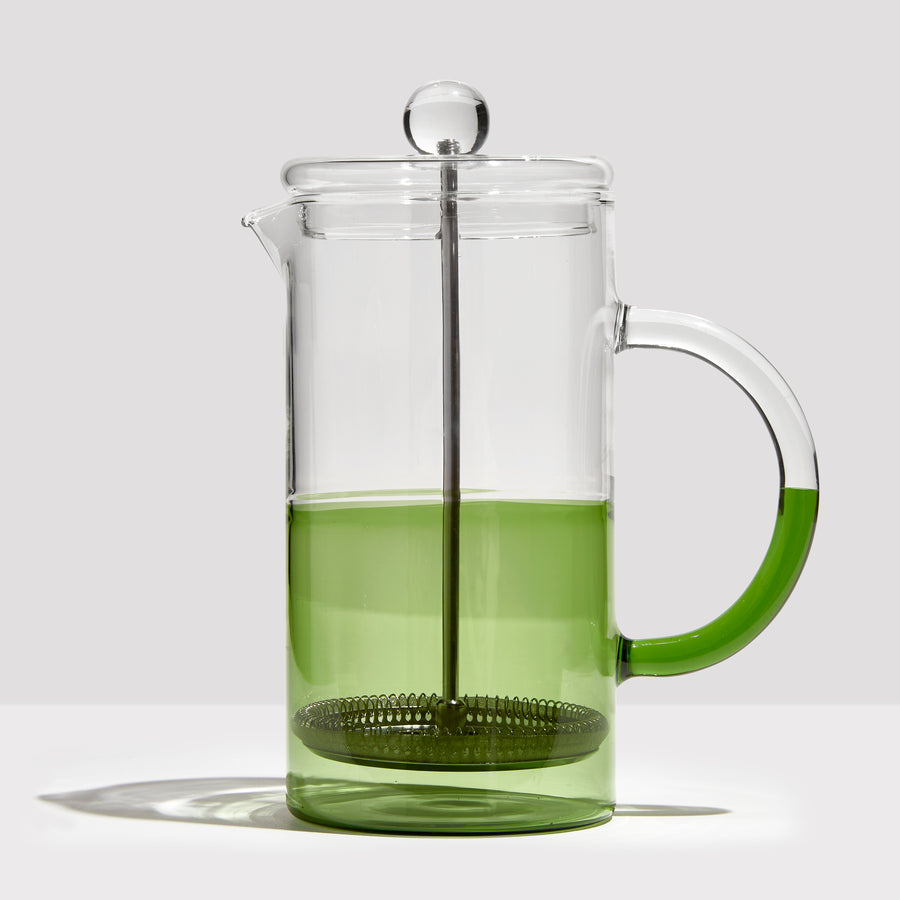 TWO TONE COFFEE PLUNGER - CLEAR + GREEN