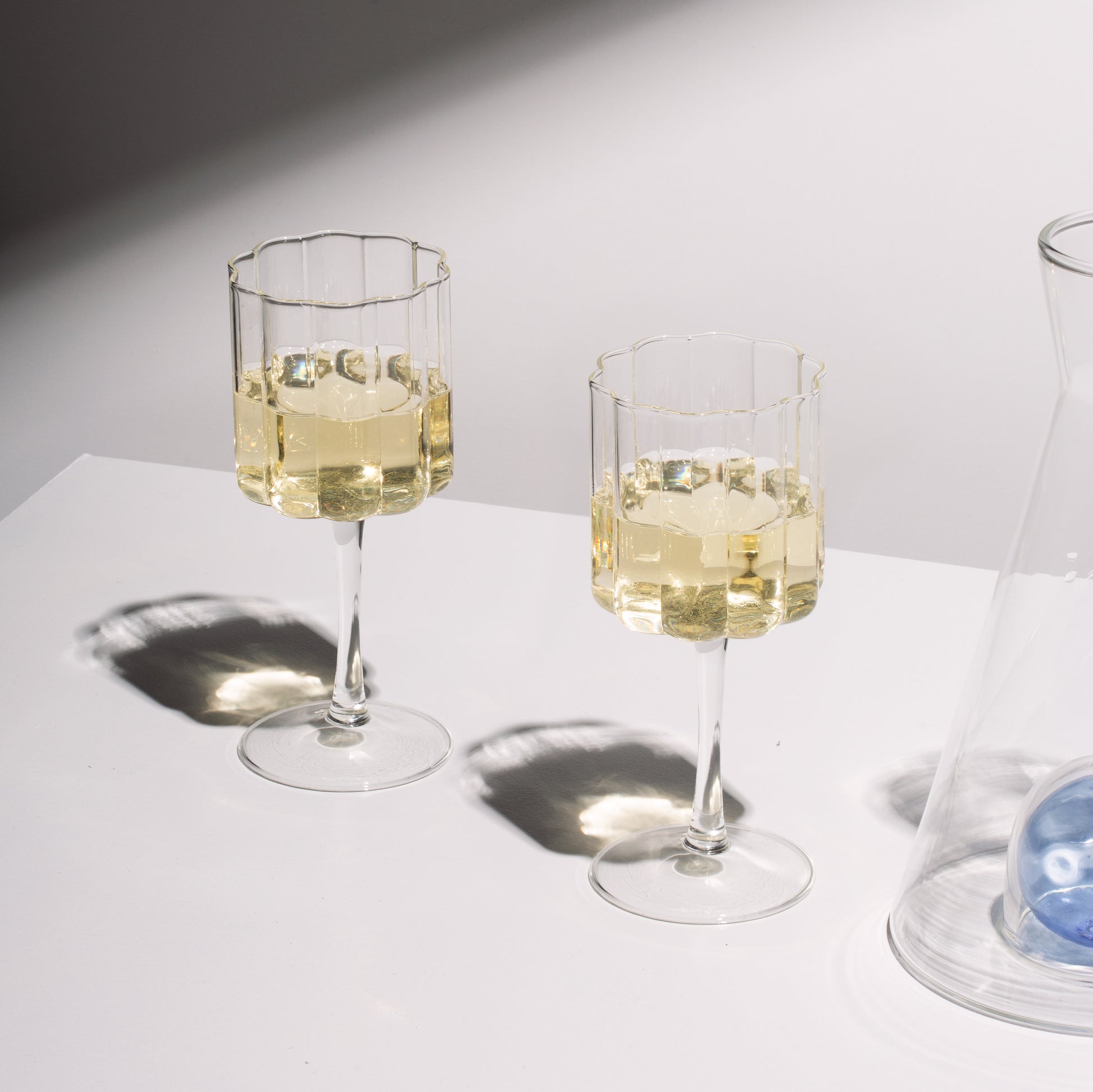 WAVE WINE GLASSES - CLEAR - SET OF 2